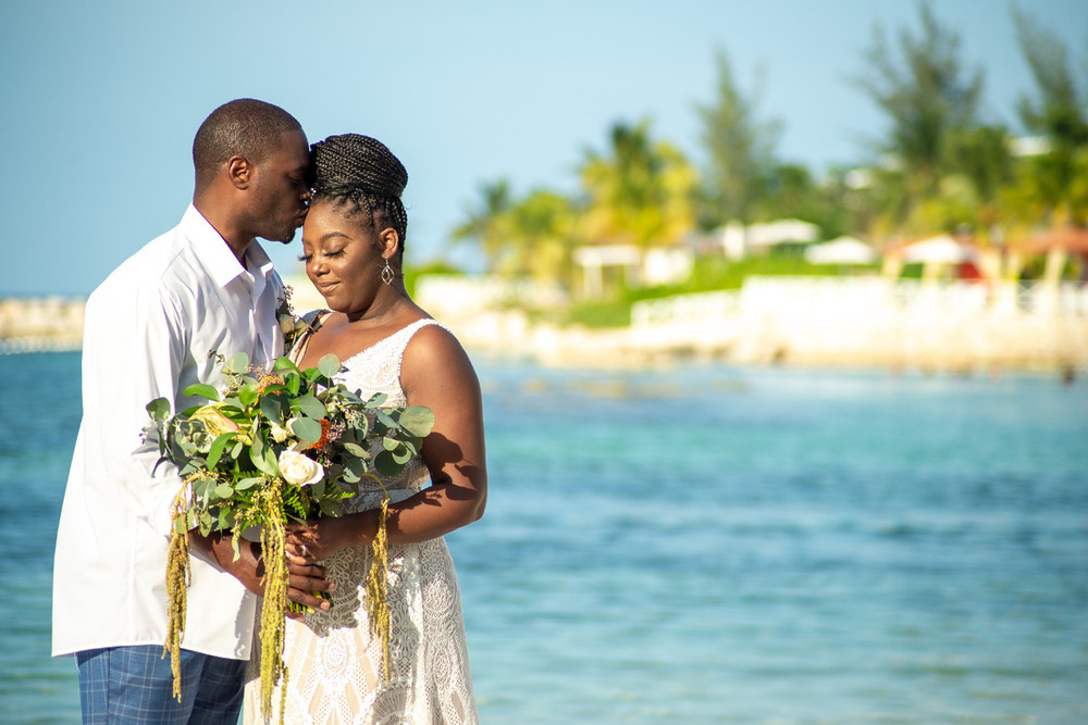 happily married at the beach