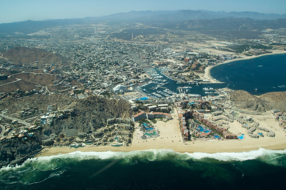 Aerial view of Los Cabos, one of the Best Destination Wedding Spots