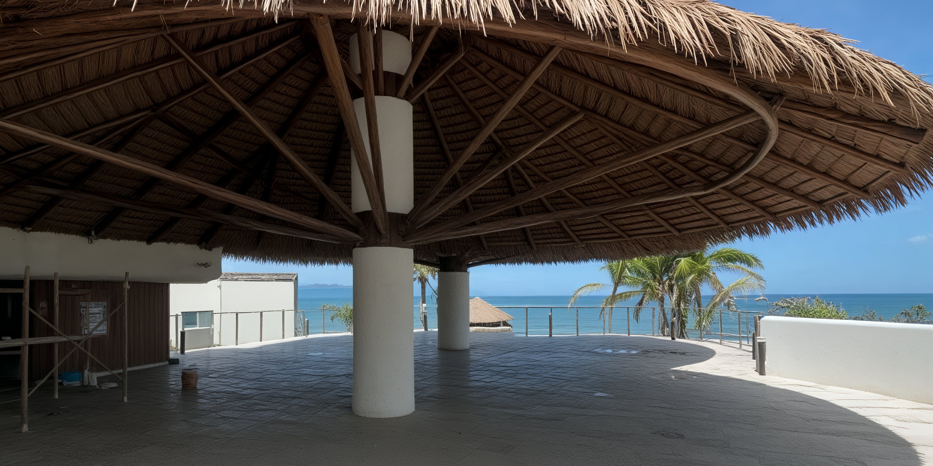 Thatched-roof at UNICO 20°105° Riviera Nayarit, perfect for a destination wedding, ocean view, palm tree.