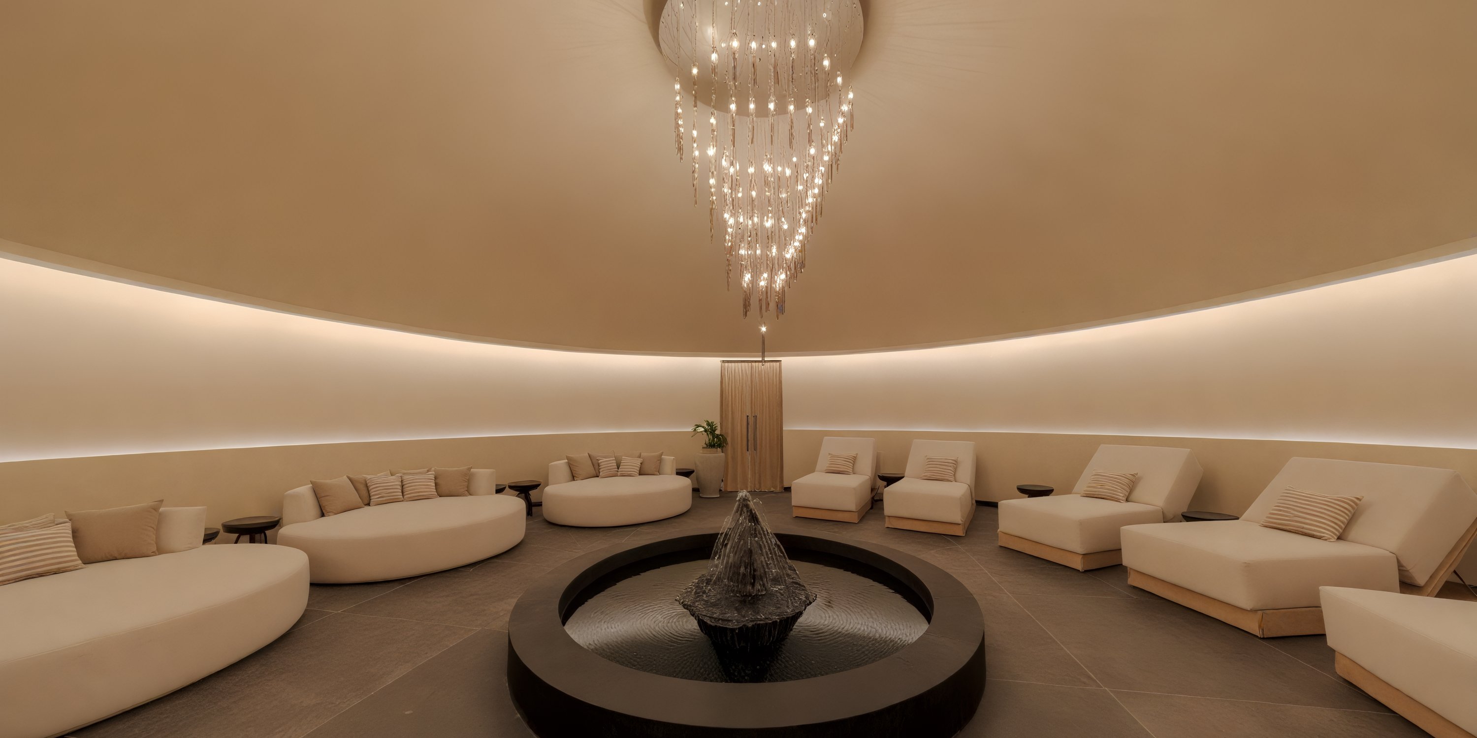 UNICO 20°105° Riviera Nayarit offers a chic circular lounge, ideal for destination wedding gatherings.