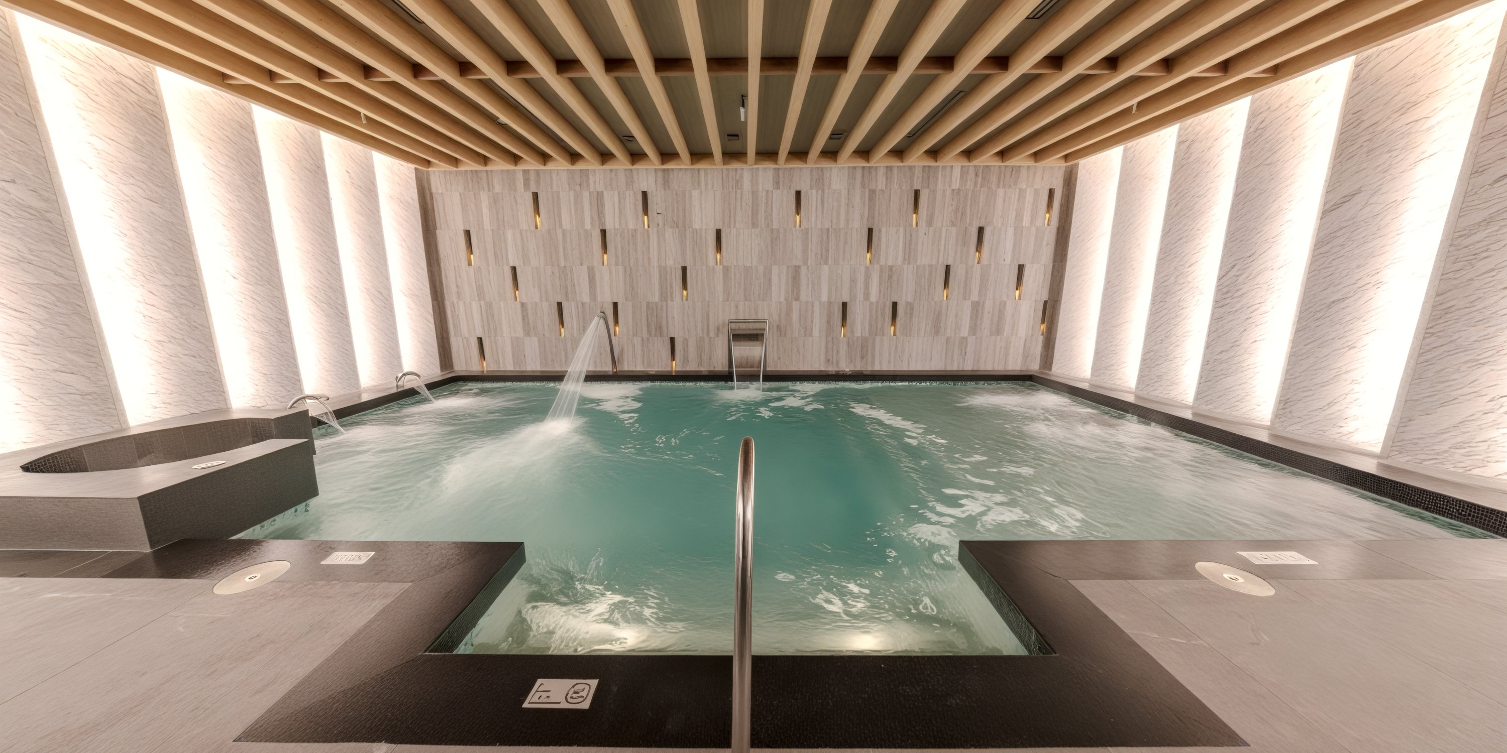 Indoor spa pool at UNICO 20°105° Riviera Nayarit, perfect for destination wedding relaxation and luxury.