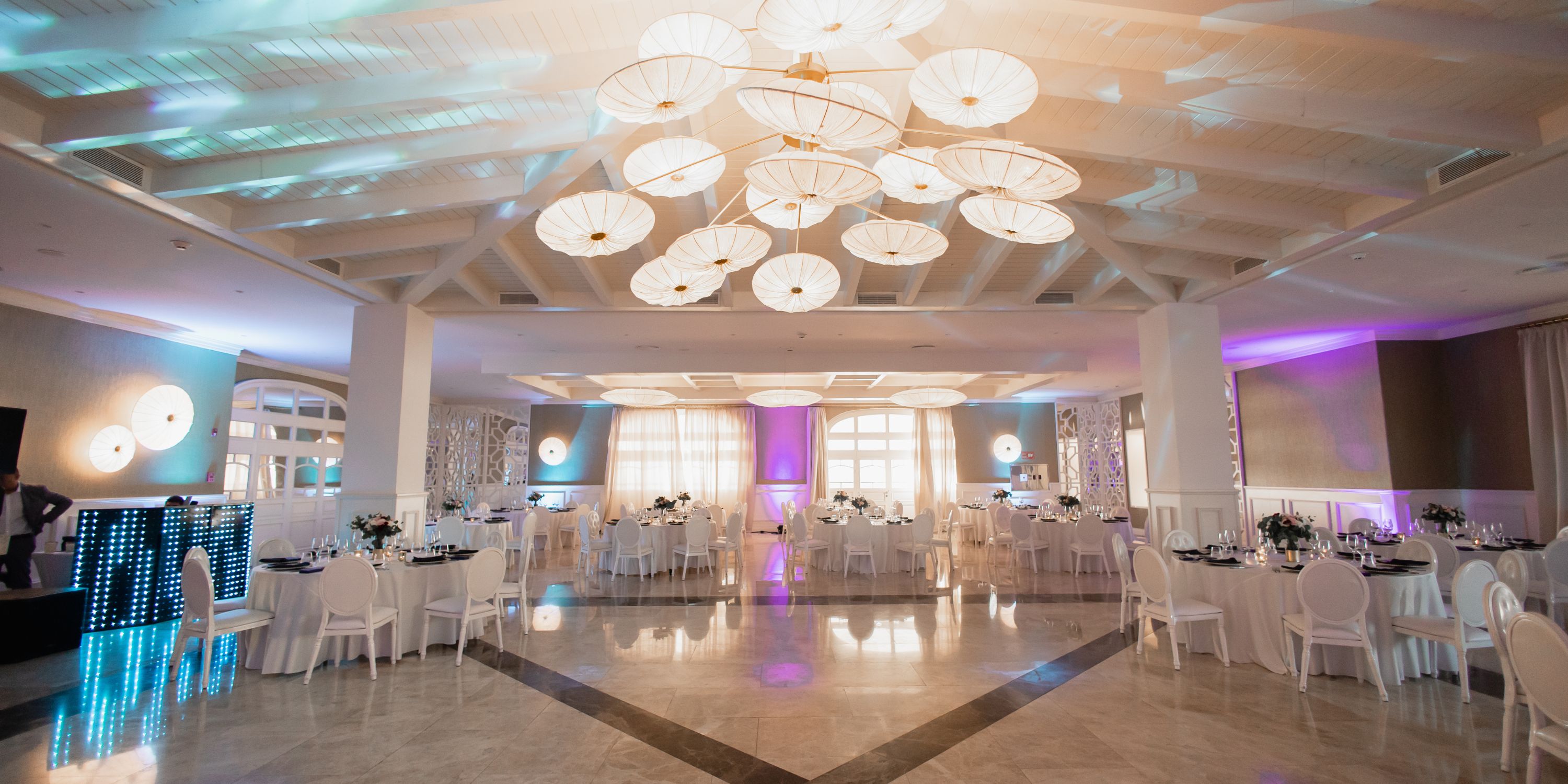 Chic banquet hall at Majestic Mirage Costa Mujeres, perfect for a stylish destination wedding.
