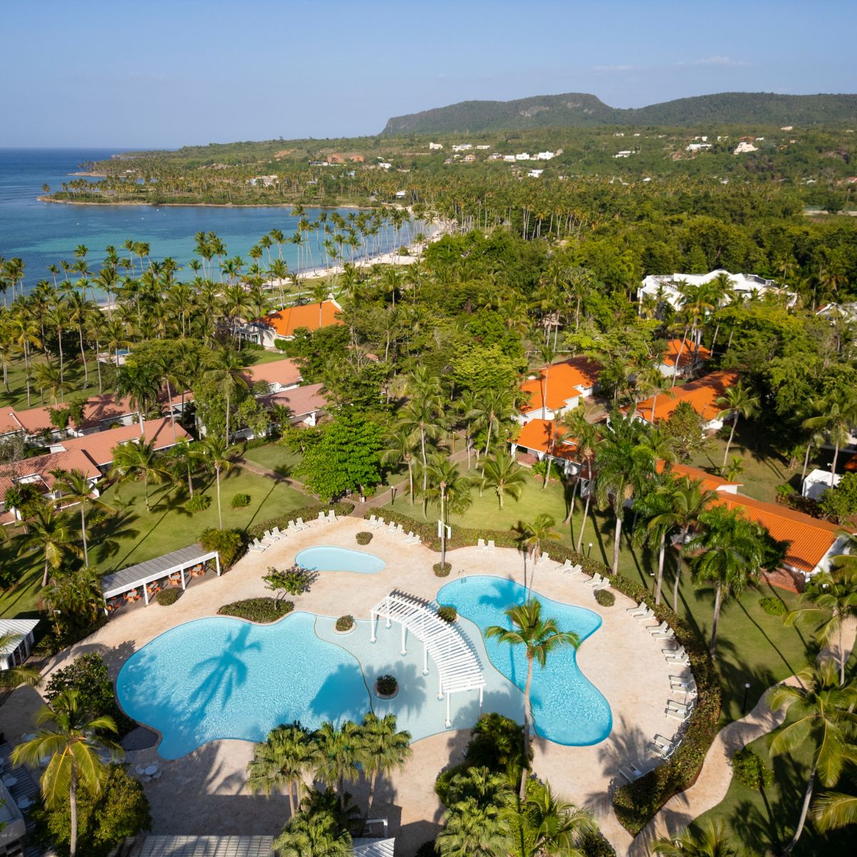 Aerial view of Wyndham Alltra Punta Cana, perfect for a destination wedding by the pool and ocean.