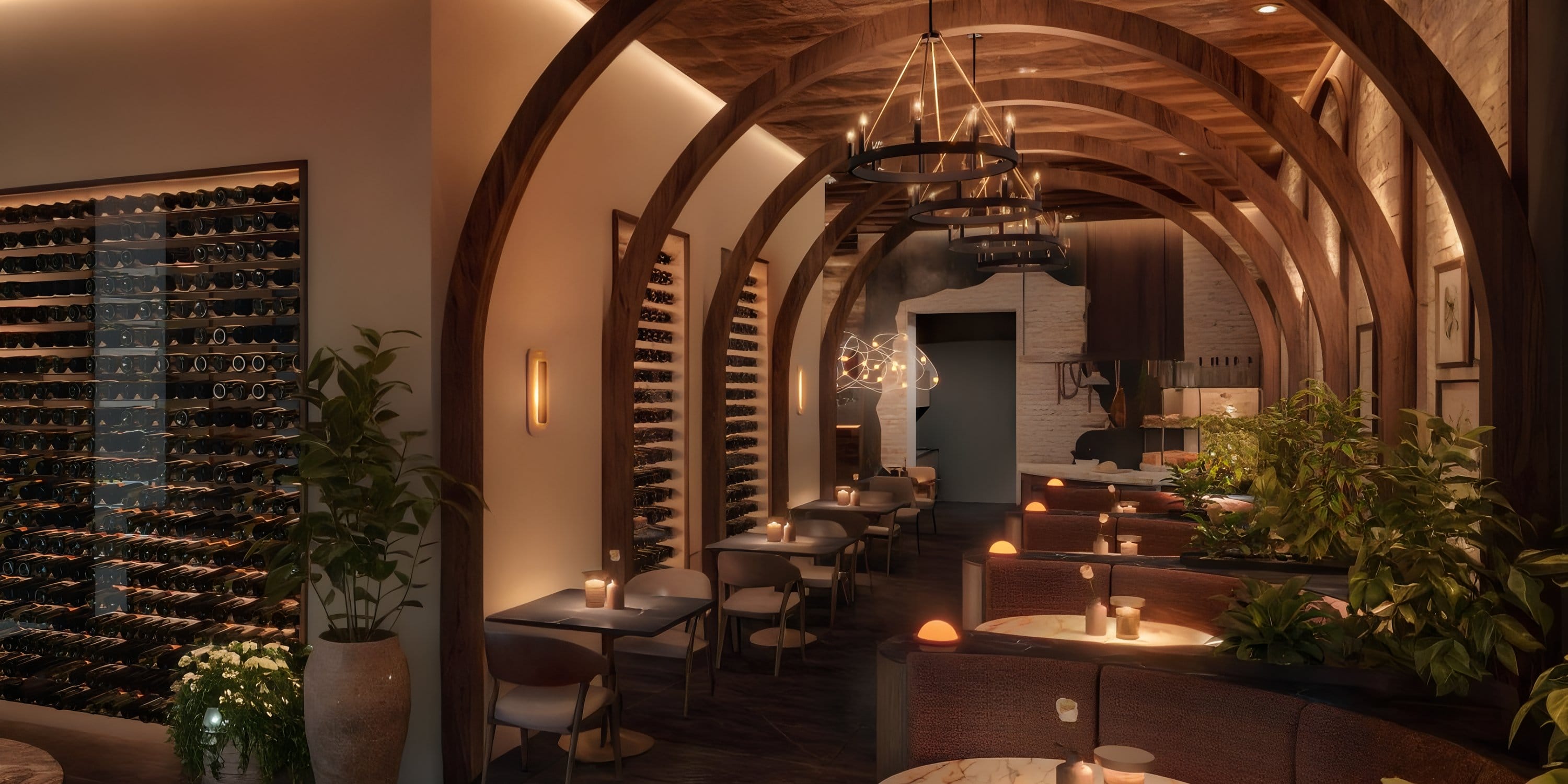 Dreams Las Mareas: Elegant restaurant with arched wood ceilings, ideal for destination weddings.
