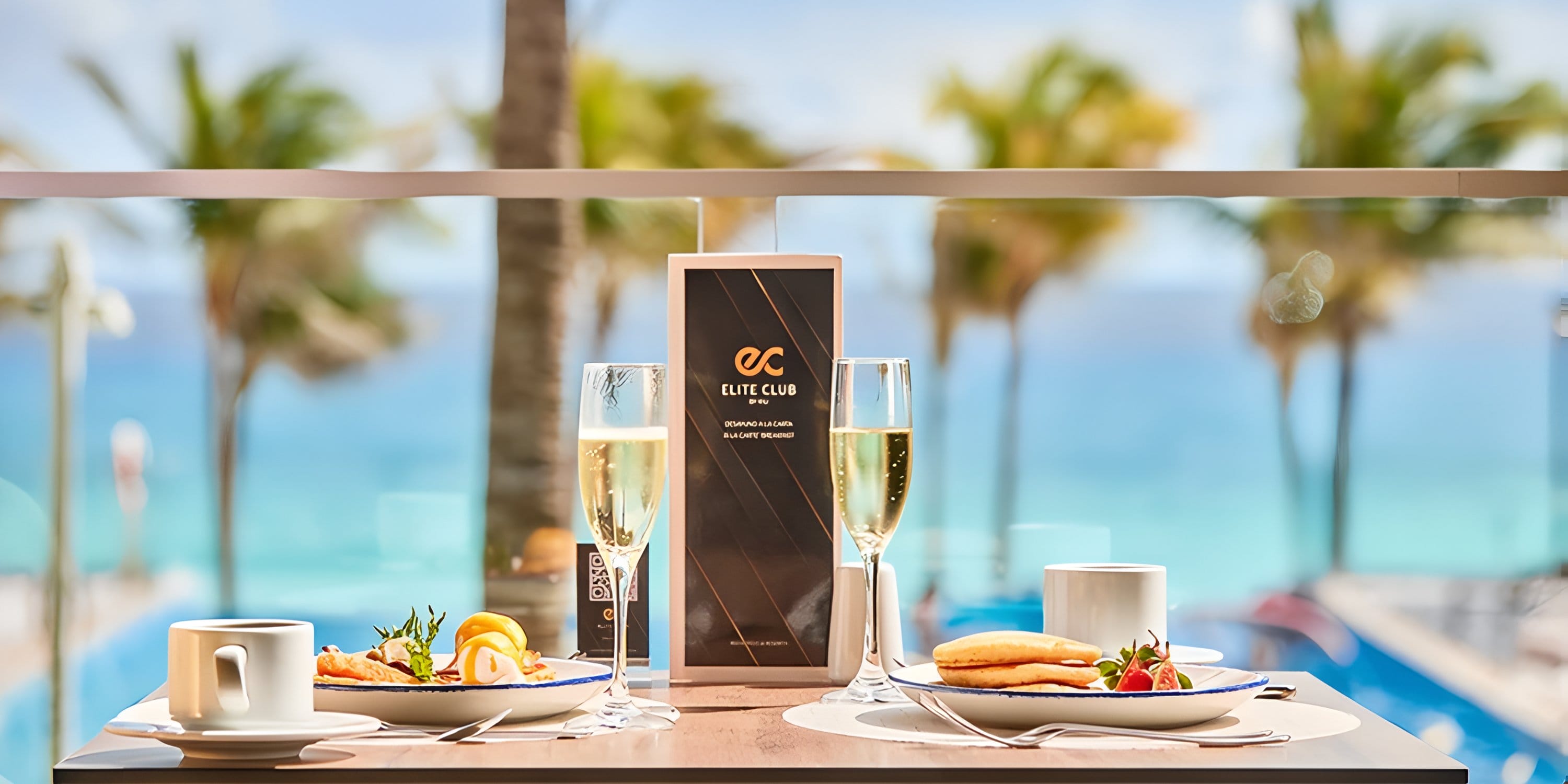 Champagne breakfast at Hotel Riu Palace Peninsula, a perfect spot for a destination wedding view.