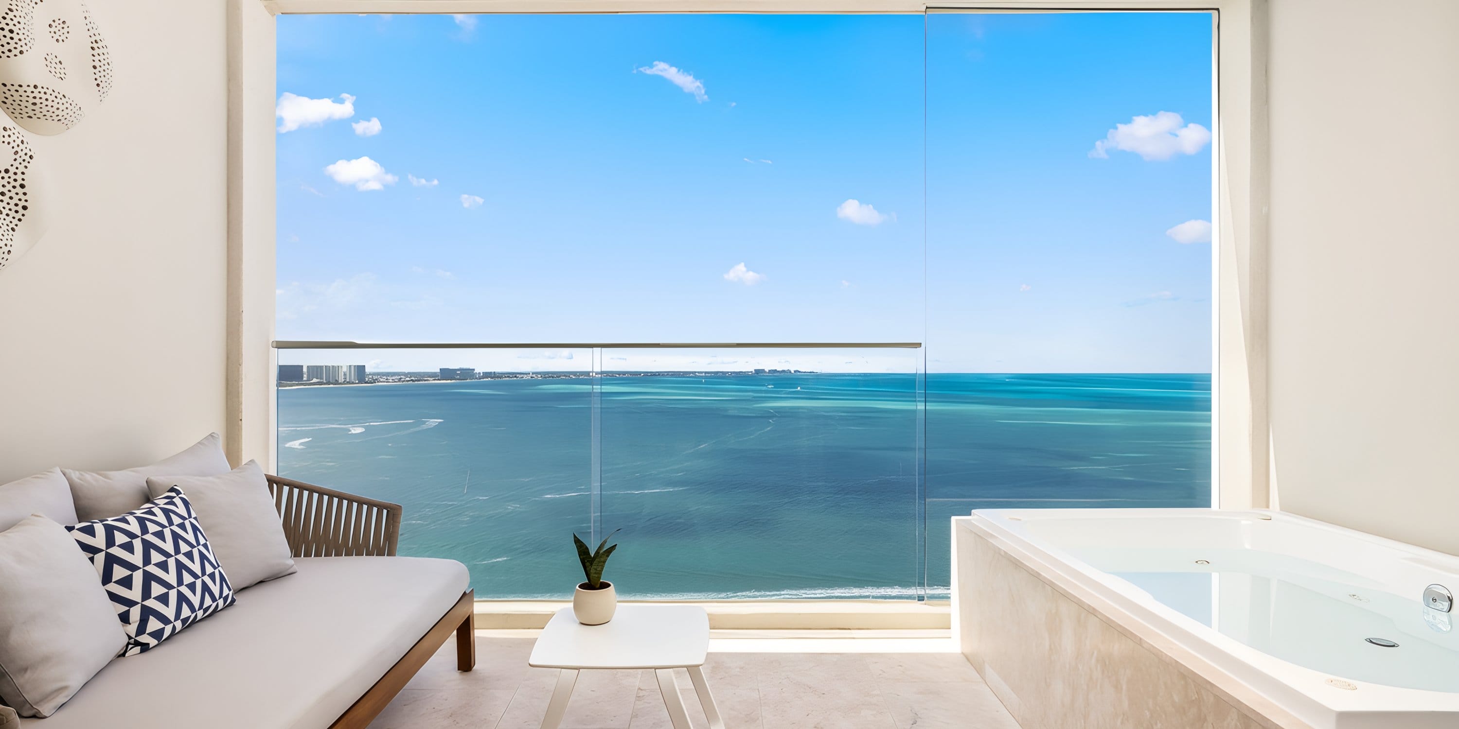 Chic room at Breathless Cancún Soul Resort, perfect for a destination wedding with ocean view.