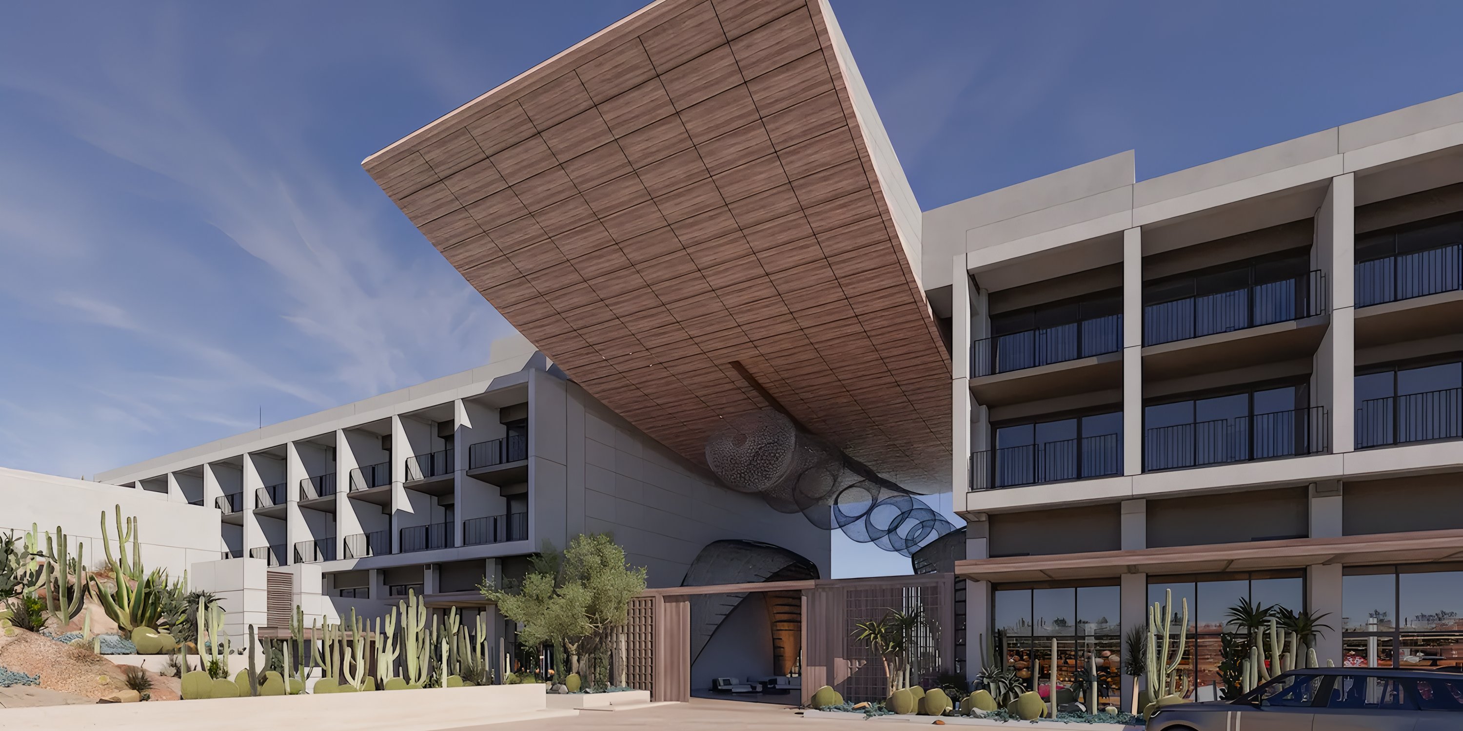Grand Hyatt Los Cabos—modern hotel with glass balconies, perfect for a destination wedding.