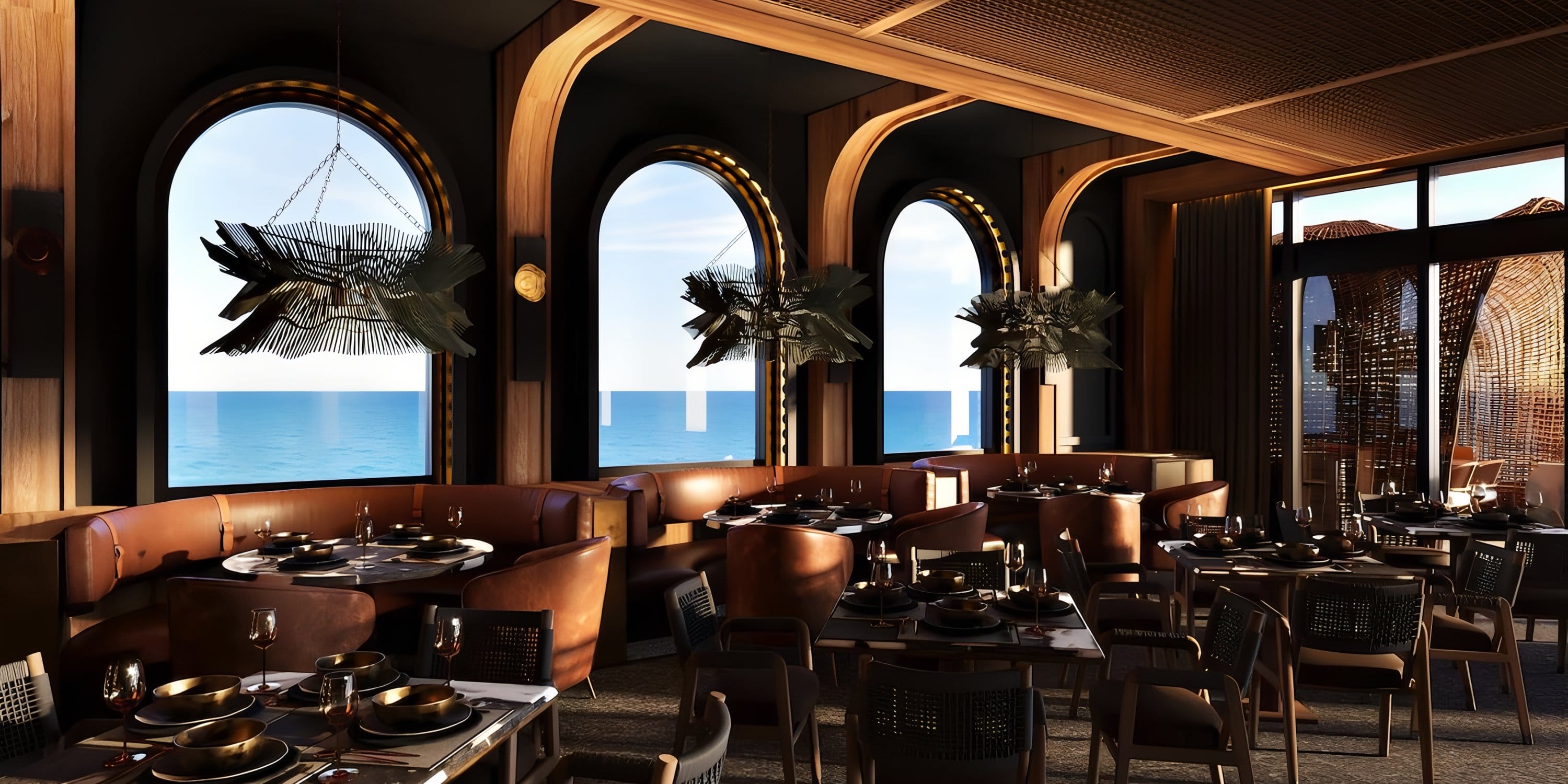 Chic restaurant at Park Hyatt Riviera Maya, ideal for a destination wedding, with ocean views.