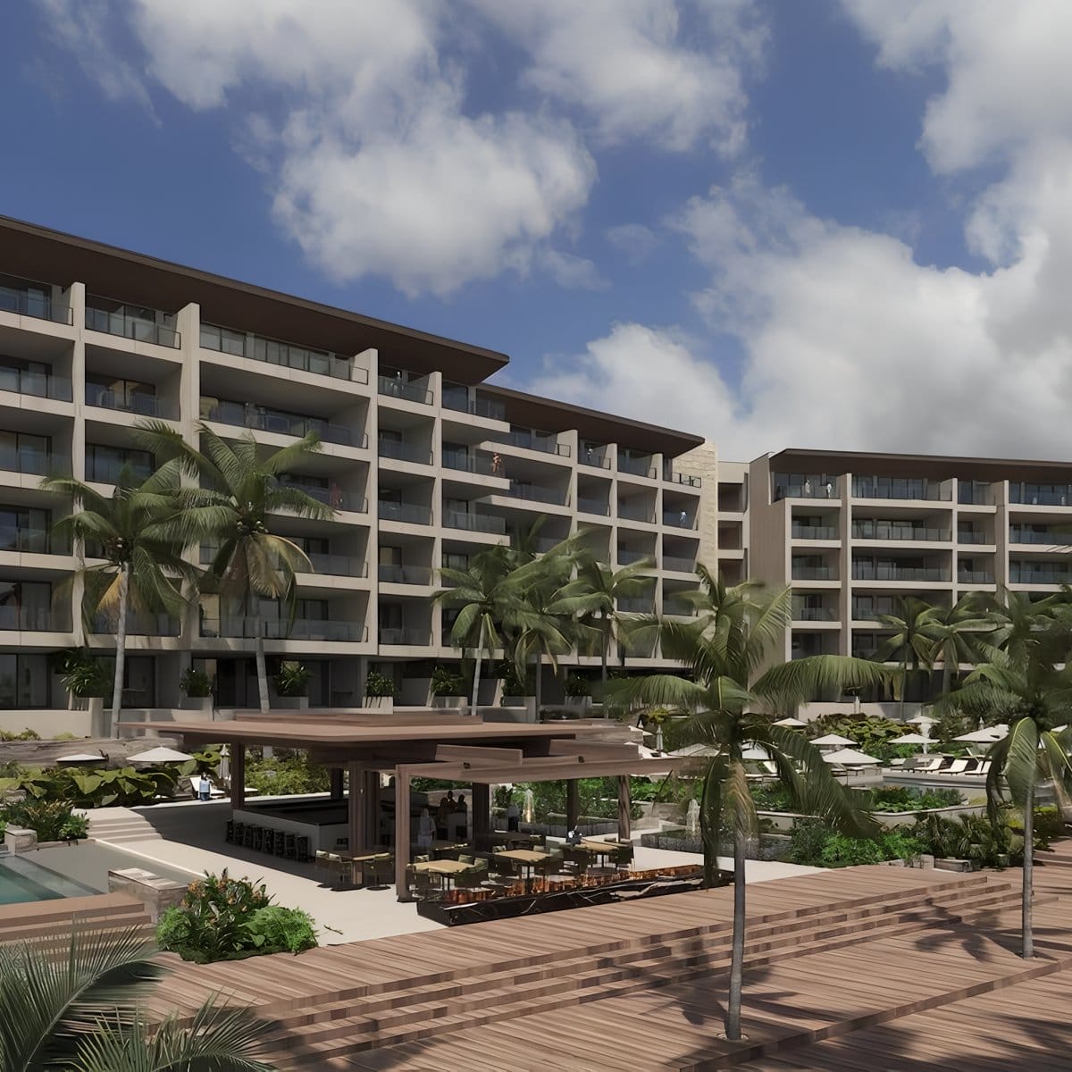 Park Hyatt Riviera Maya: modern beachfront hotel, perfect for destination weddings, with balconies.