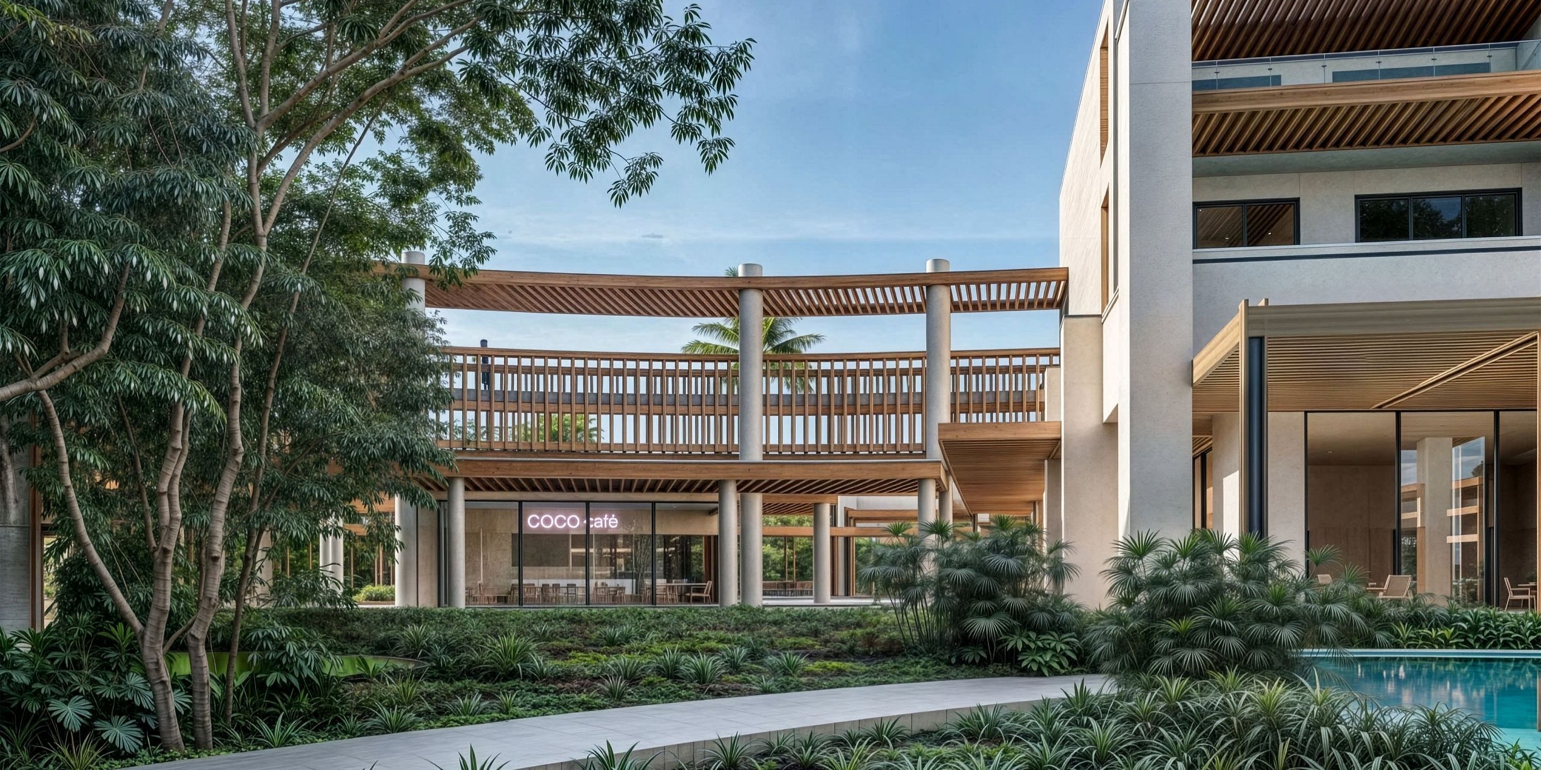 Dreams Macao Beach: Modern venue with wood accents, lush grounds, and pool walkways for weddings.